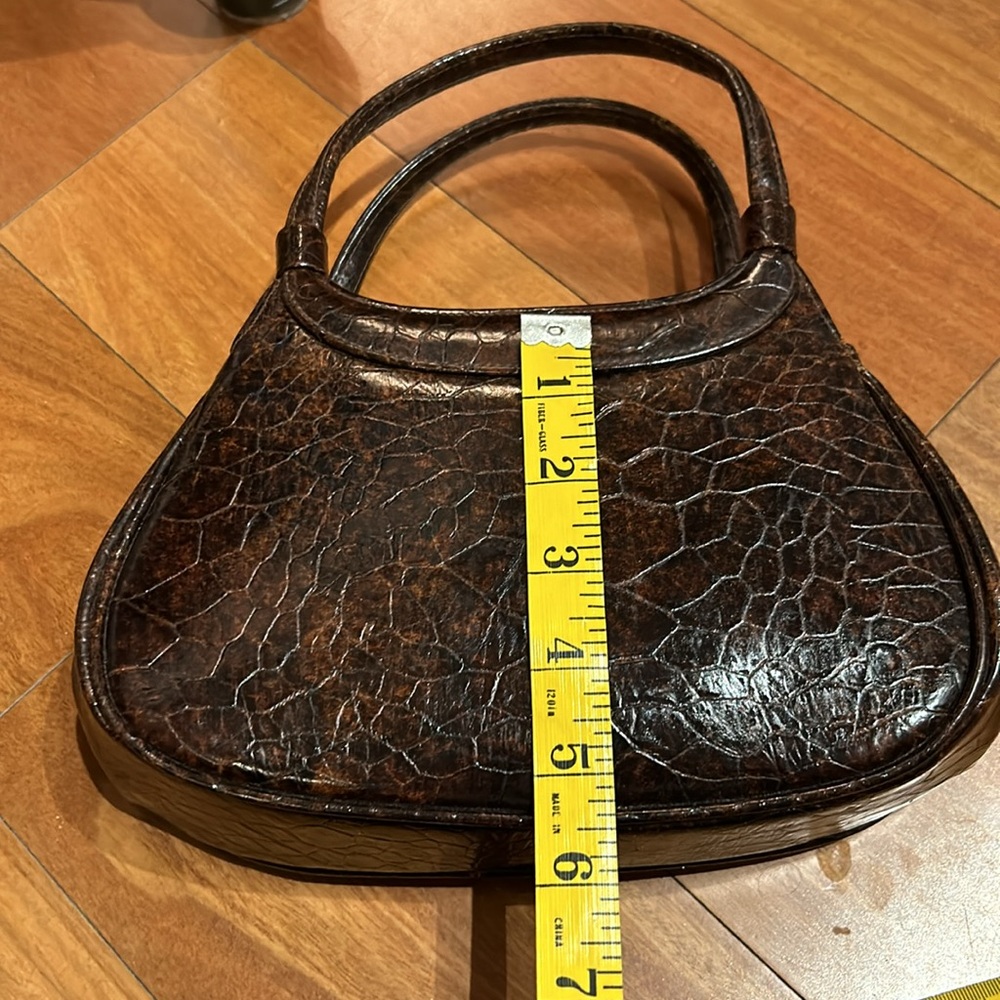 Meyers Mid Century Modern Brown Reptile/Crocodile Handbag Made in USA - Picture 10 of 15